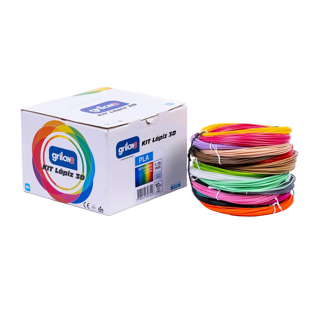 Grilon3 Filamento para Lápiz 3D Grilon3 PLA 20 Colores x 10 mts