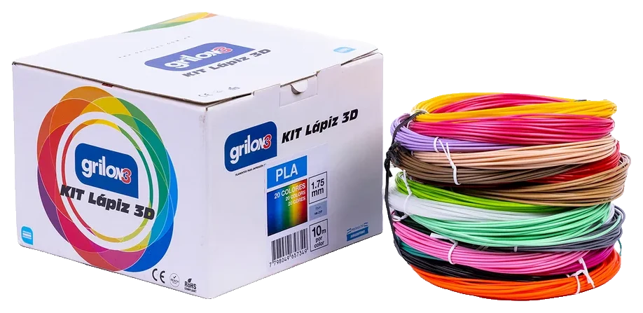 Grilon3 Filamento para Lápiz 3D Grilon3 PLA 20 Colores x 10 mts