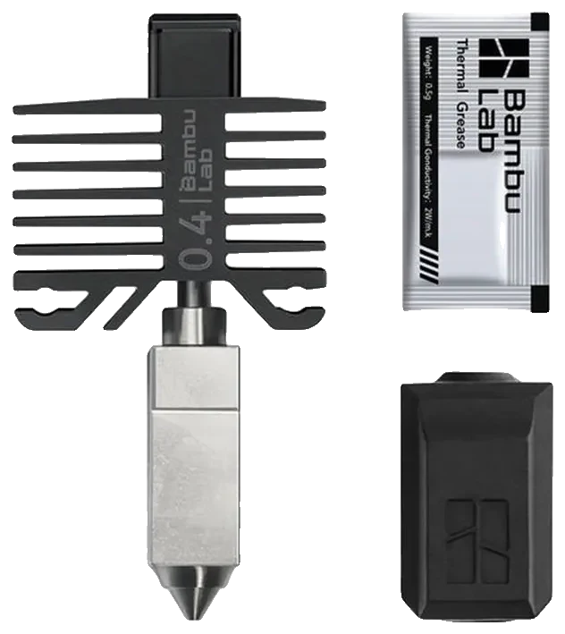 Bambu Lab Hotend con Boquilla Acero Endurecido 0.4mm Bambu X1 y P1