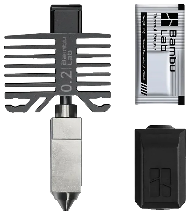 Bambu Lab Hotend con Boquilla Acero Inox. 0.2mm Bambu Lab X1 y P1