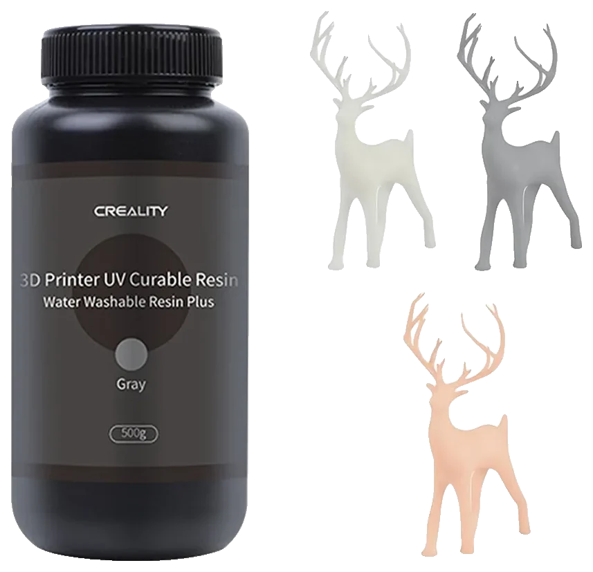 Creality Resina Creality Lavable al Agua Plus 500g en Botella de Plástico para Impresora 3D